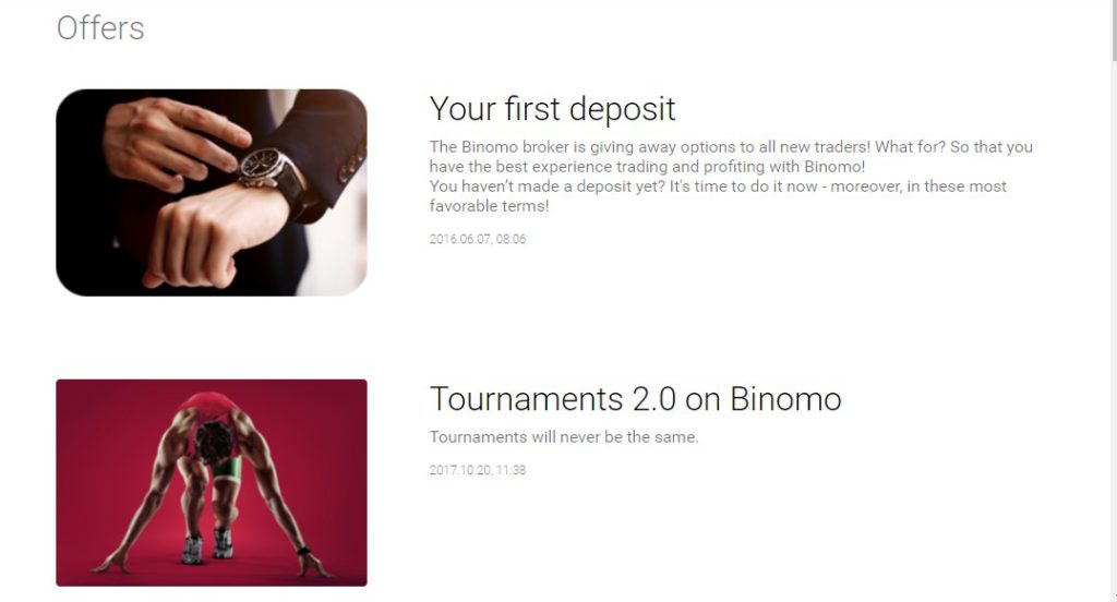 Binomo Bonuses